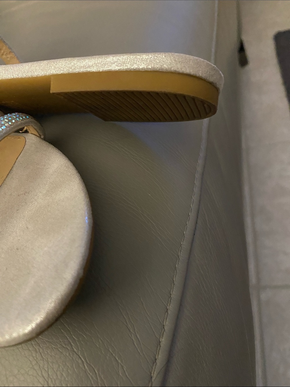 J. Crew Silver Crystal-Strap Slide Sandals - Picture 2 of 4